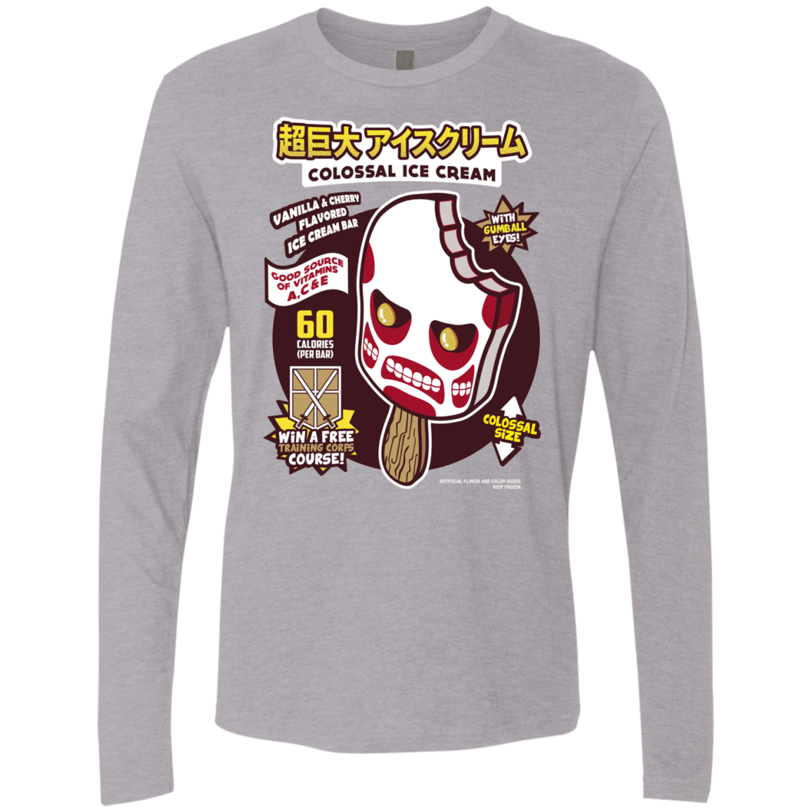 T-Shirts Heather Grey / S Colossal Ice Cream Men's Premium Long Sleeve