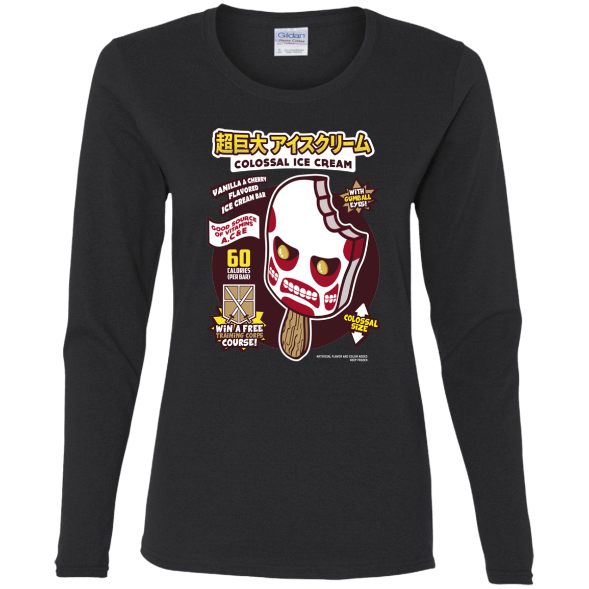 T-Shirts Black / S Colossal Ice Cream Women's Long Sleeve T-Shirt
