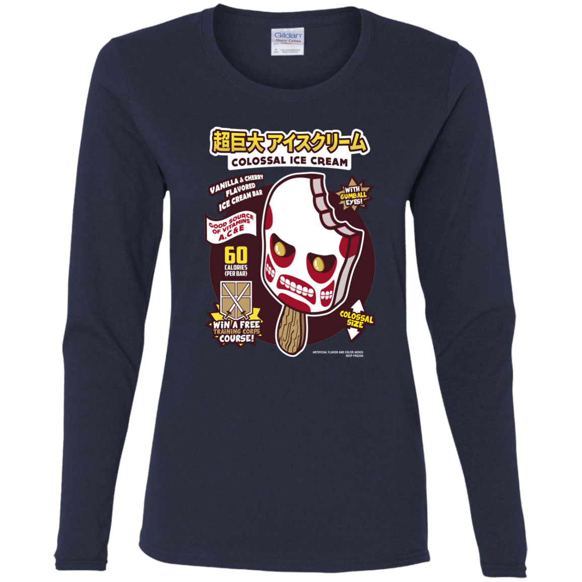 T-Shirts Navy / S Colossal Ice Cream Women's Long Sleeve T-Shirt