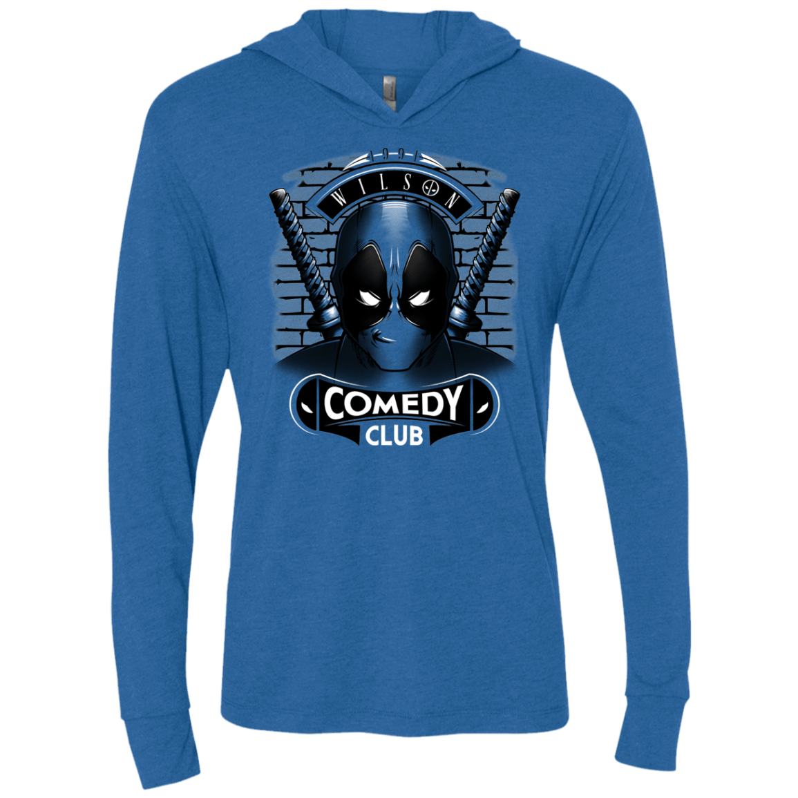 T-Shirts Vintage Royal / X-Small Comedy Club Triblend Long Sleeve Hoodie Tee