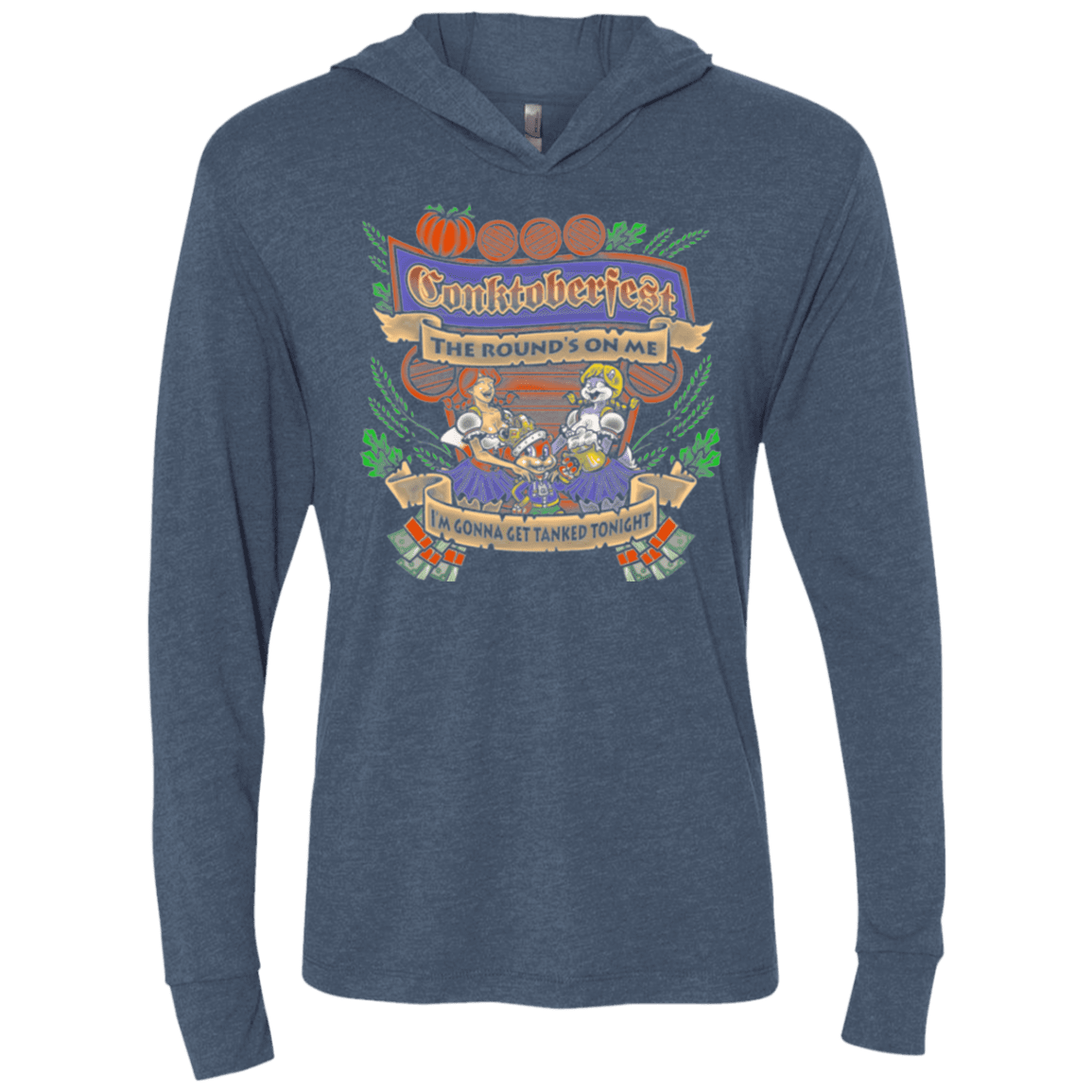 T-Shirts Indigo / X-Small Conktoberfest Triblend Long Sleeve Hoodie Tee