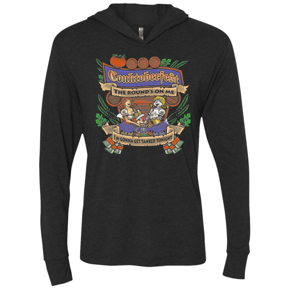 T-Shirts Vintage Black / X-Small Conktoberfest Triblend Long Sleeve Hoodie Tee
