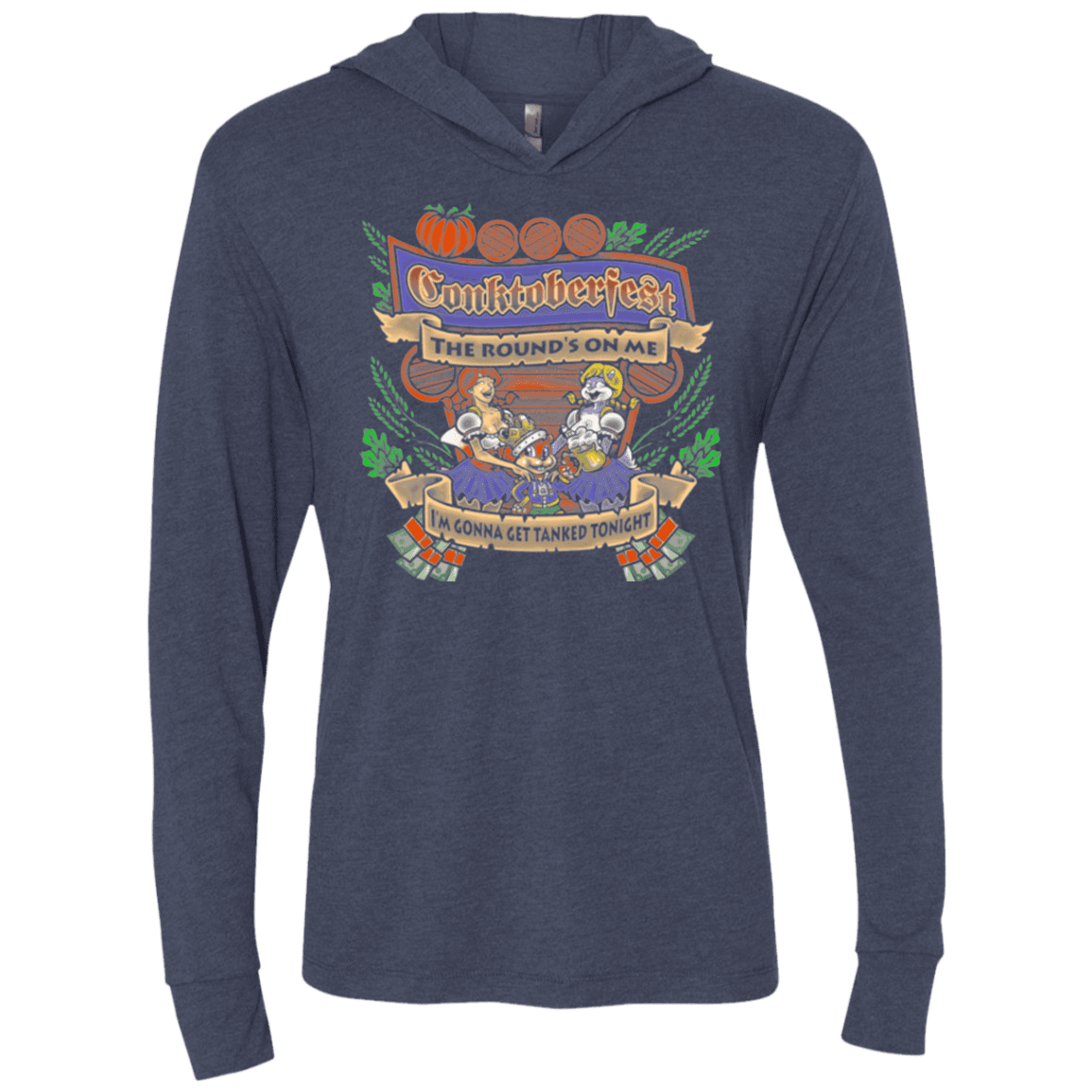 T-Shirts Vintage Navy / X-Small Conktoberfest Triblend Long Sleeve Hoodie Tee