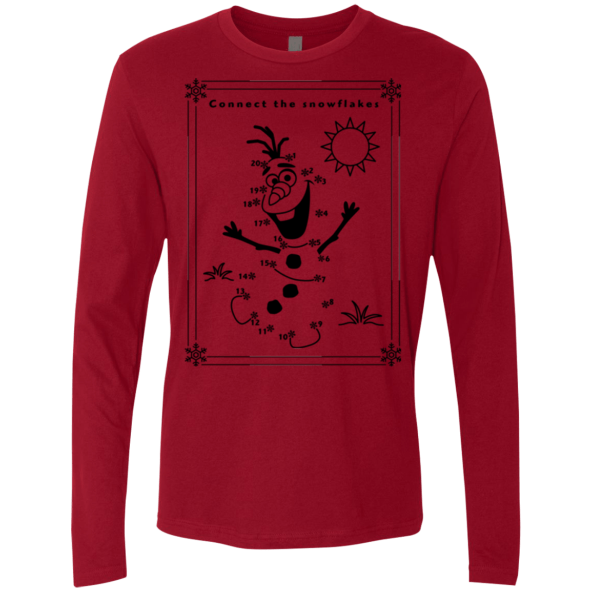 T-Shirts Cardinal / Small Connect the snowflakes Men's Premium Long Sleeve