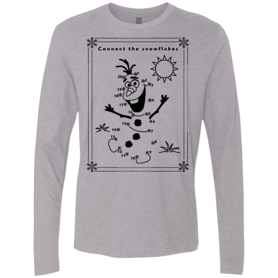 T-Shirts Heather Grey / Small Connect the snowflakes Men's Premium Long Sleeve
