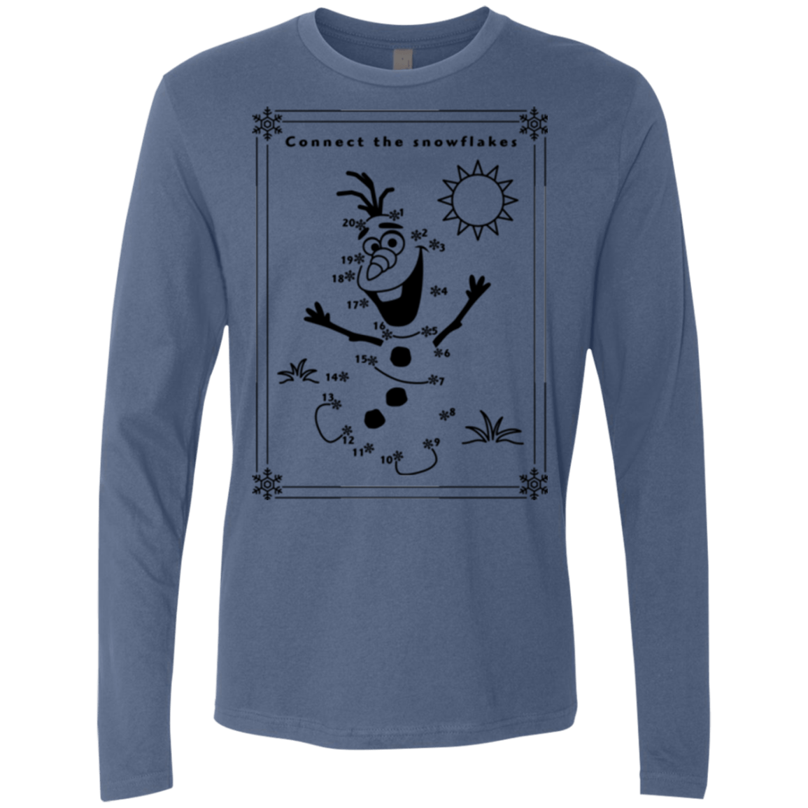 T-Shirts Indigo / Small Connect the snowflakes Men's Premium Long Sleeve