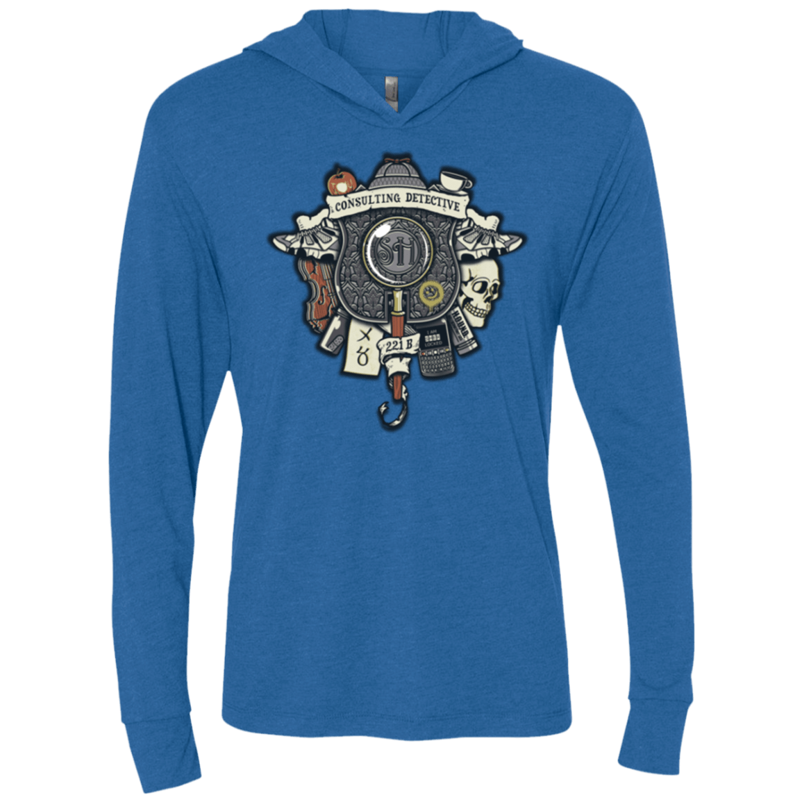 T-Shirts Vintage Royal / X-Small Consulting Detective Triblend Long Sleeve Hoodie Tee