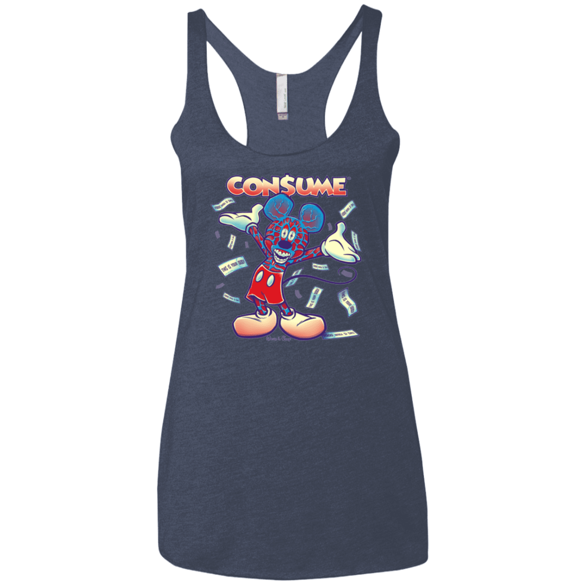 T-Shirts Vintage Navy / X-Small CONSUME 1 Women's Triblend Racerback Tank