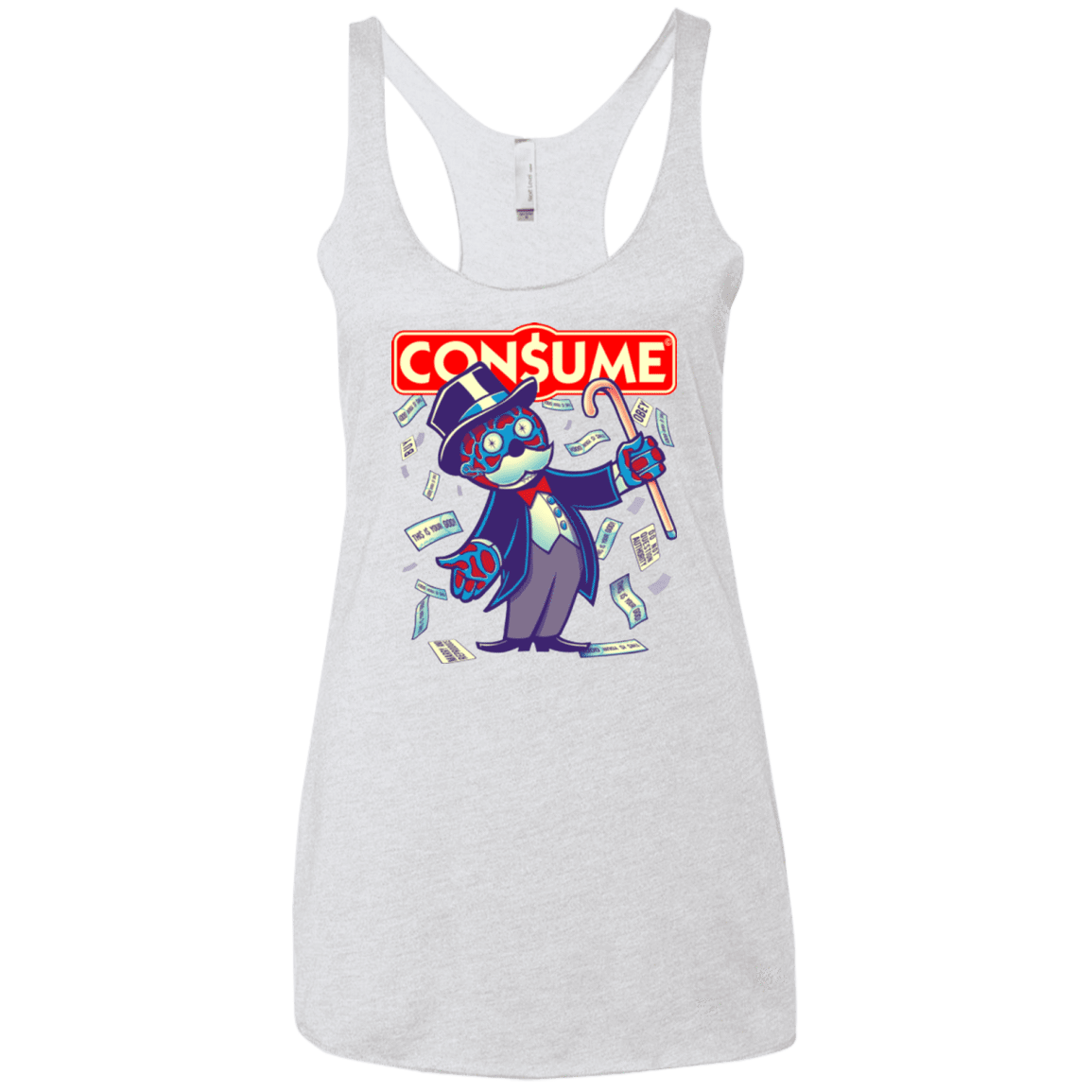 T-Shirts Heather White / X-Small CONSUME 2 Women's Triblend Racerback Tank