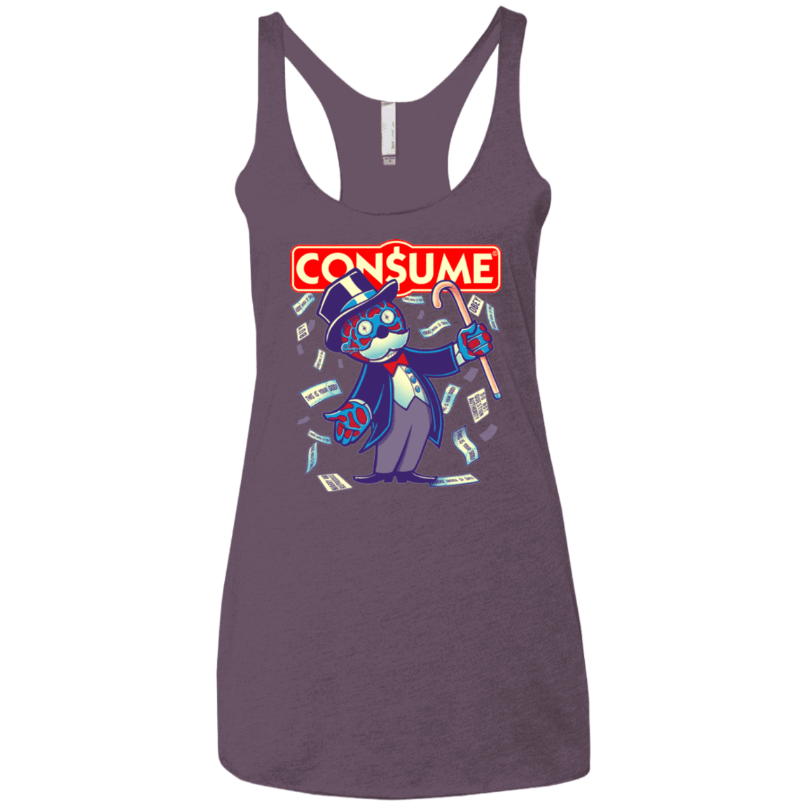 T-Shirts Vintage Purple / X-Small CONSUME 2 Women's Triblend Racerback Tank