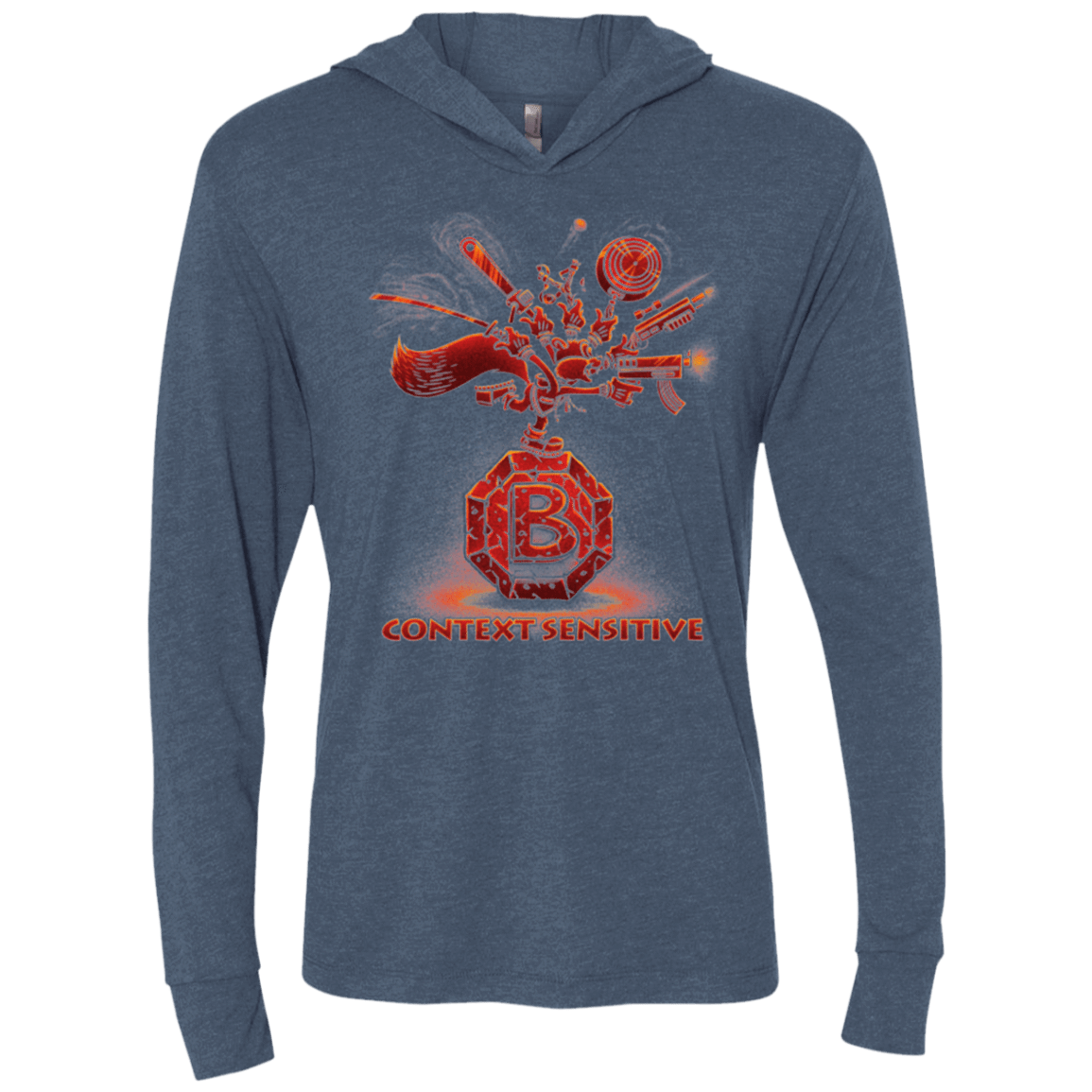 T-Shirts Indigo / X-Small Context Sensitive Triblend Long Sleeve Hoodie Tee