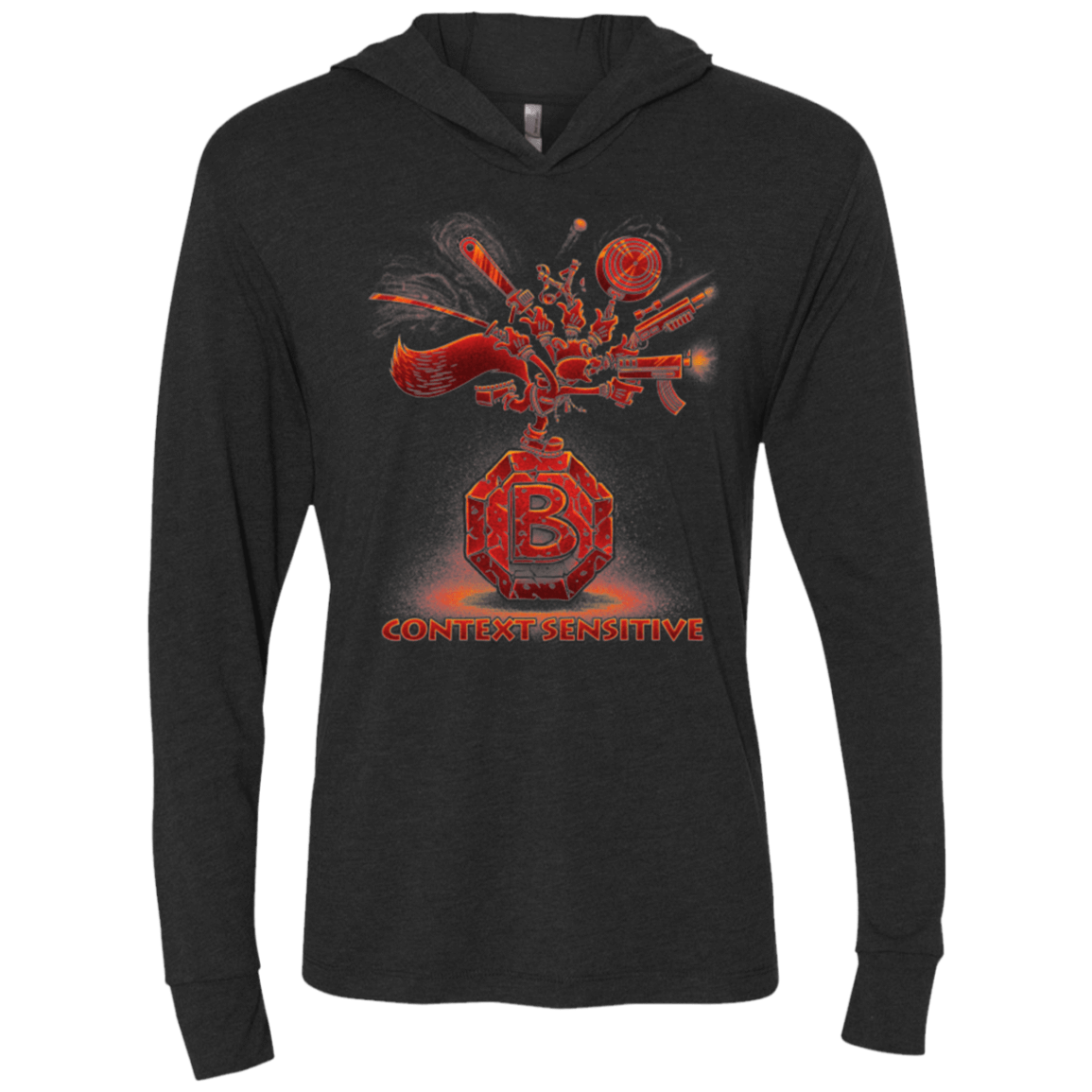 T-Shirts Vintage Black / X-Small Context Sensitive Triblend Long Sleeve Hoodie Tee