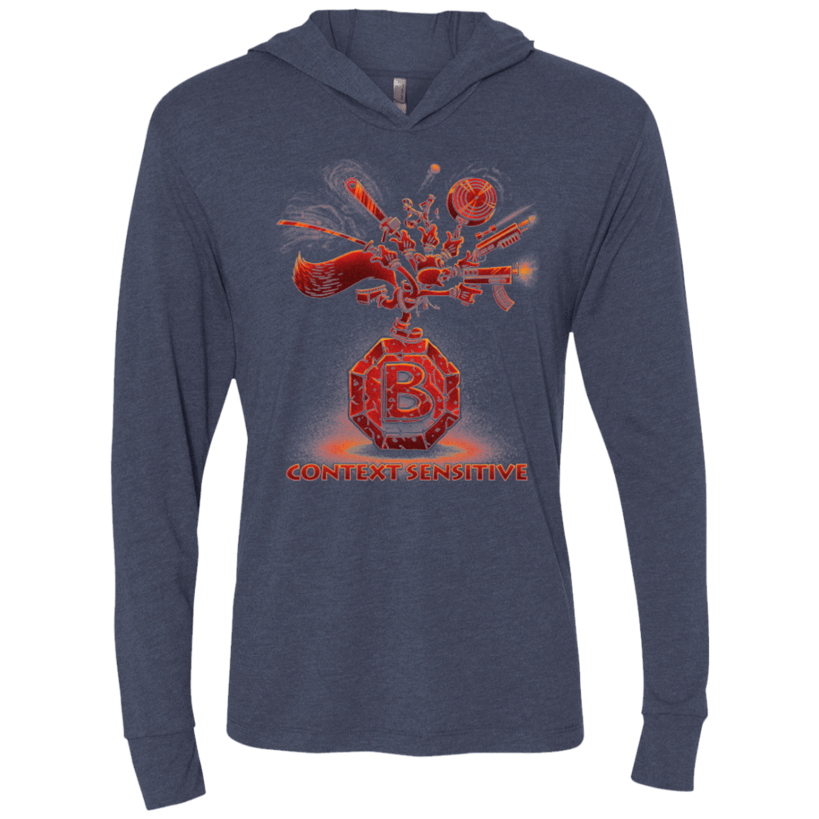 T-Shirts Vintage Navy / X-Small Context Sensitive Triblend Long Sleeve Hoodie Tee