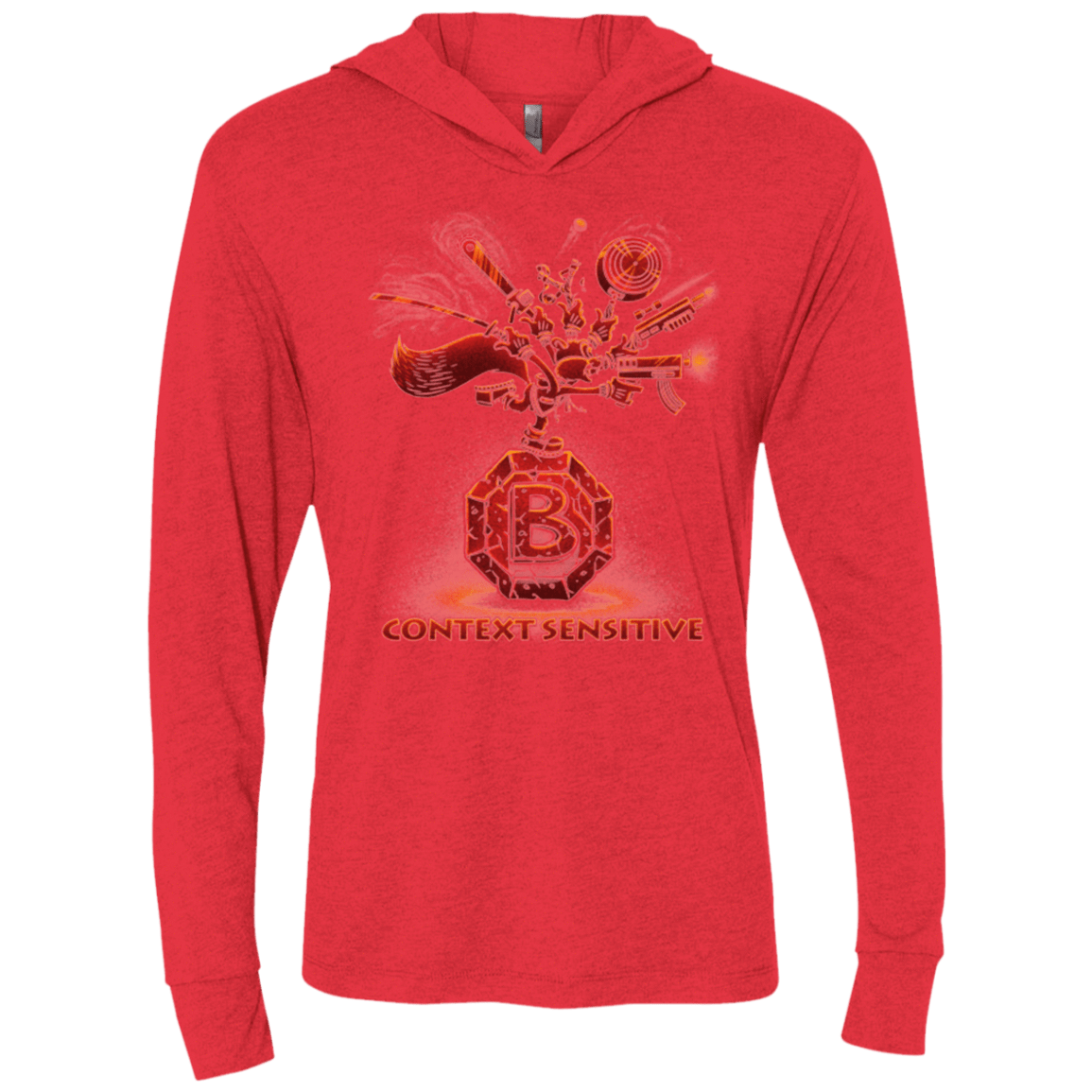 T-Shirts Vintage Red / X-Small Context Sensitive Triblend Long Sleeve Hoodie Tee