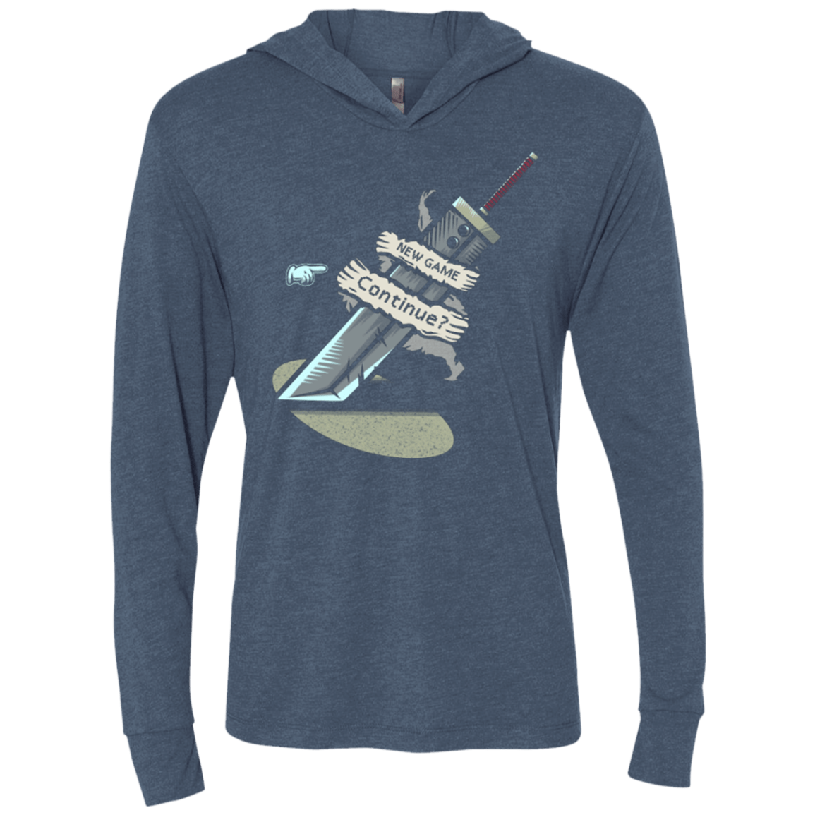 T-Shirts Indigo / X-Small Continue Triblend Long Sleeve Hoodie Tee