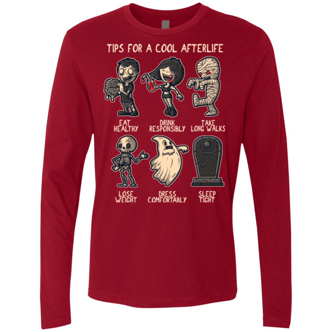 T-Shirts Cardinal / Small Cool Afterlife Men's Premium Long Sleeve