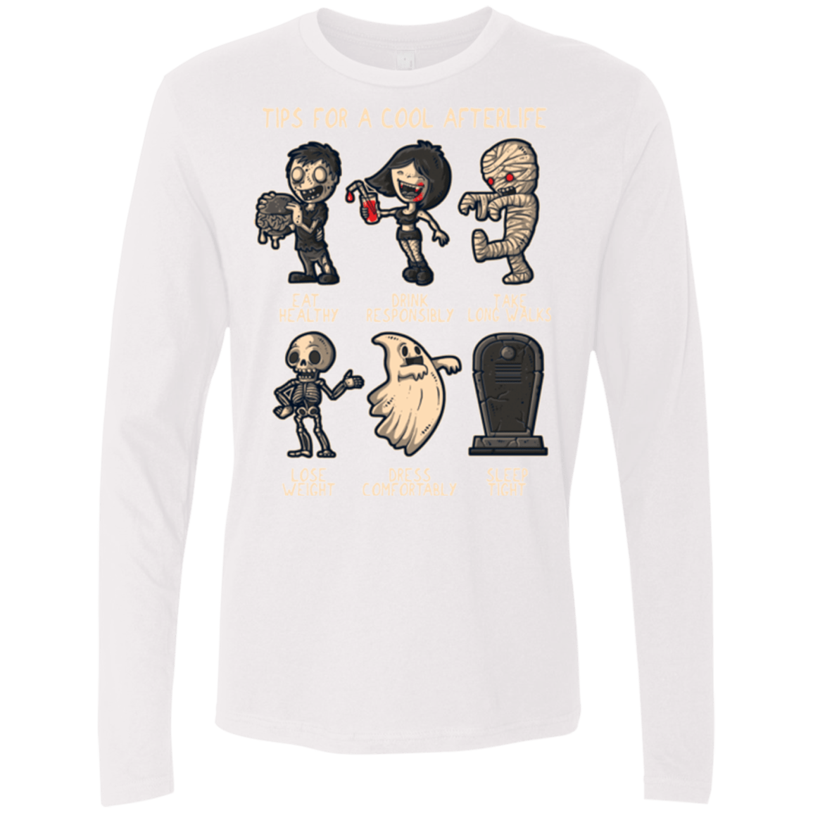 T-Shirts White / Small Cool Afterlife Men's Premium Long Sleeve