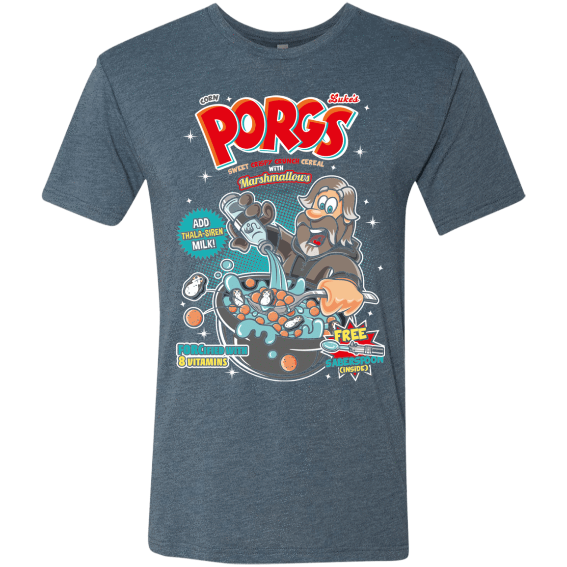 T-Shirts Indigo / S Corn Porgs Men's Triblend T-Shirt