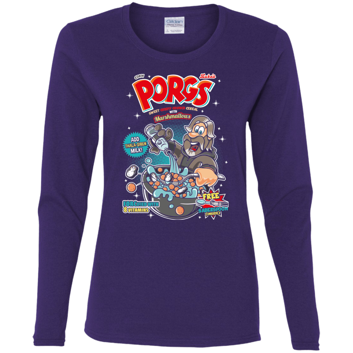 T-Shirts Purple / S Corn Porgs Women's Long Sleeve T-Shirt