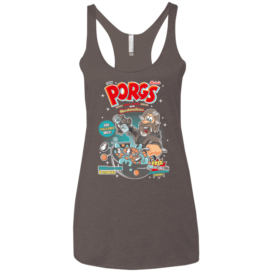 T-Shirts Macchiato / X-Small Corn Porgs Women's Triblend Racerback Tank