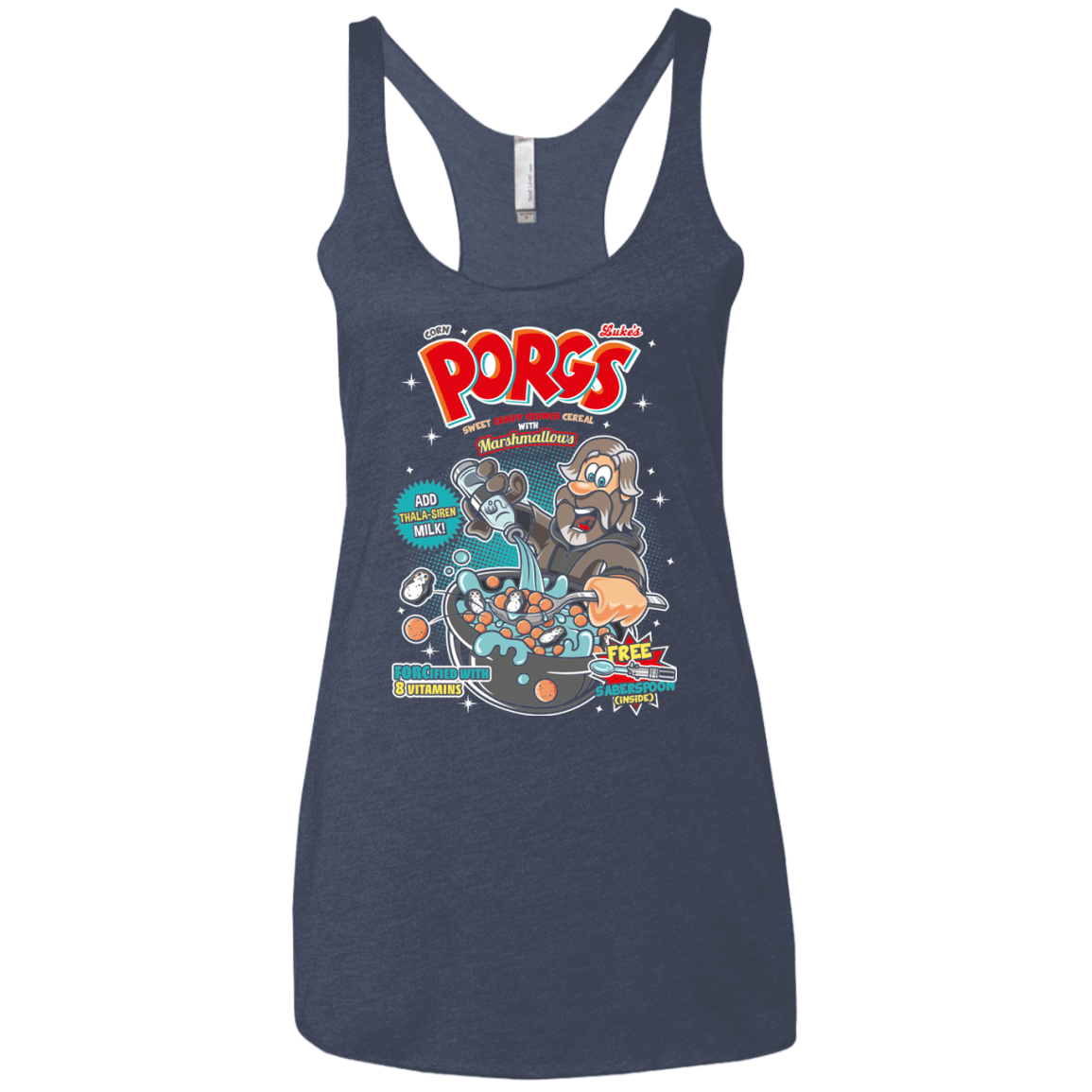 T-Shirts Vintage Navy / X-Small Corn Porgs Women's Triblend Racerback Tank