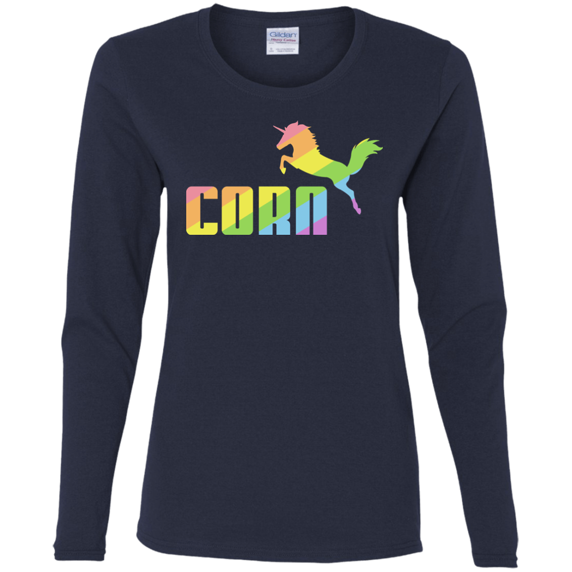 T-Shirts Navy / S Corn Women's Long Sleeve T-Shirt