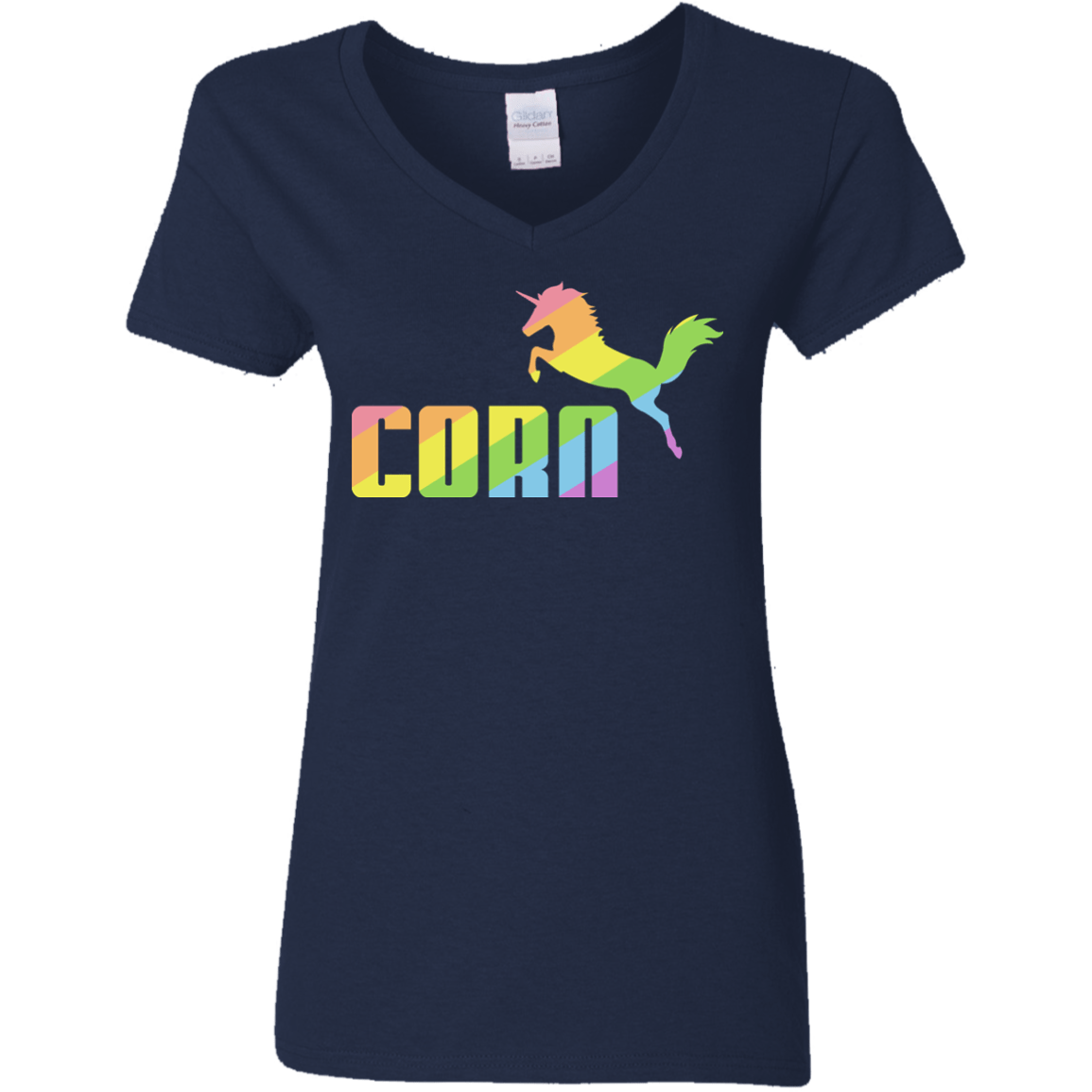 T-Shirts Navy / S Corn Women's V-Neck T-Shirt