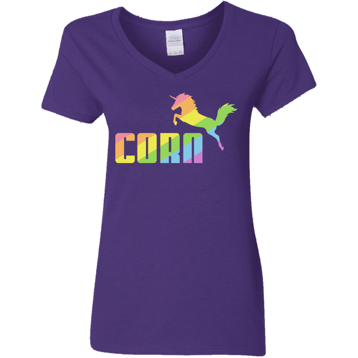 T-Shirts Purple / S Corn Women's V-Neck T-Shirt