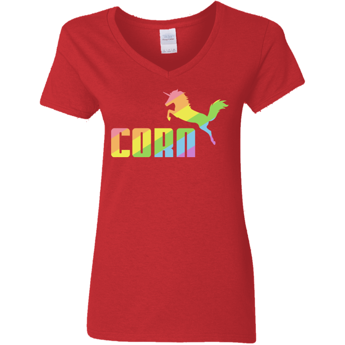 T-Shirts Red / S Corn Women's V-Neck T-Shirt