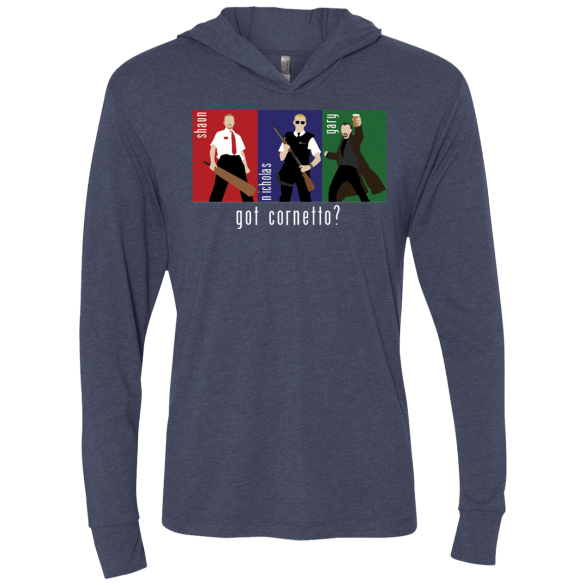 T-Shirts Vintage Navy / X-Small Cornetto Triblend Long Sleeve Hoodie Tee