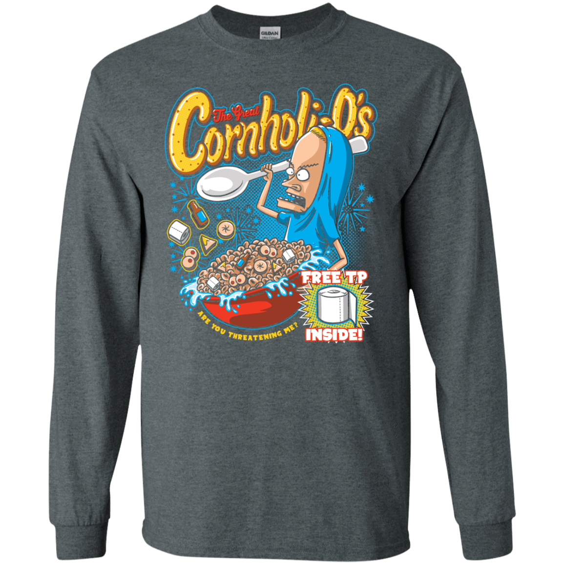 T-Shirts Dark Heather / S Cornholi-O's Men's Long Sleeve T-Shirt