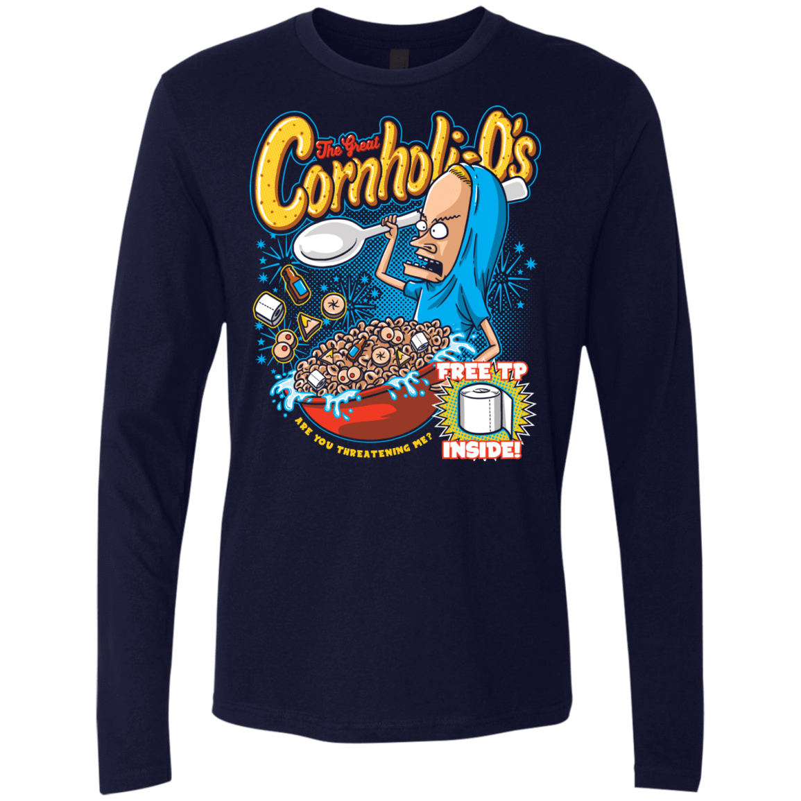 T-Shirts Midnight Navy / S Cornholi-O's Men's Premium Long Sleeve