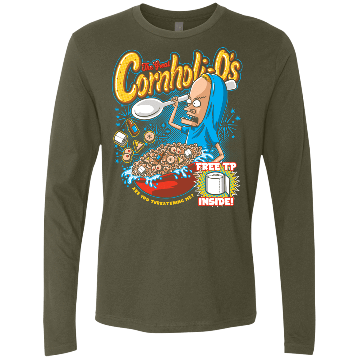 T-Shirts Military Green / S Cornholi-O's Men's Premium Long Sleeve