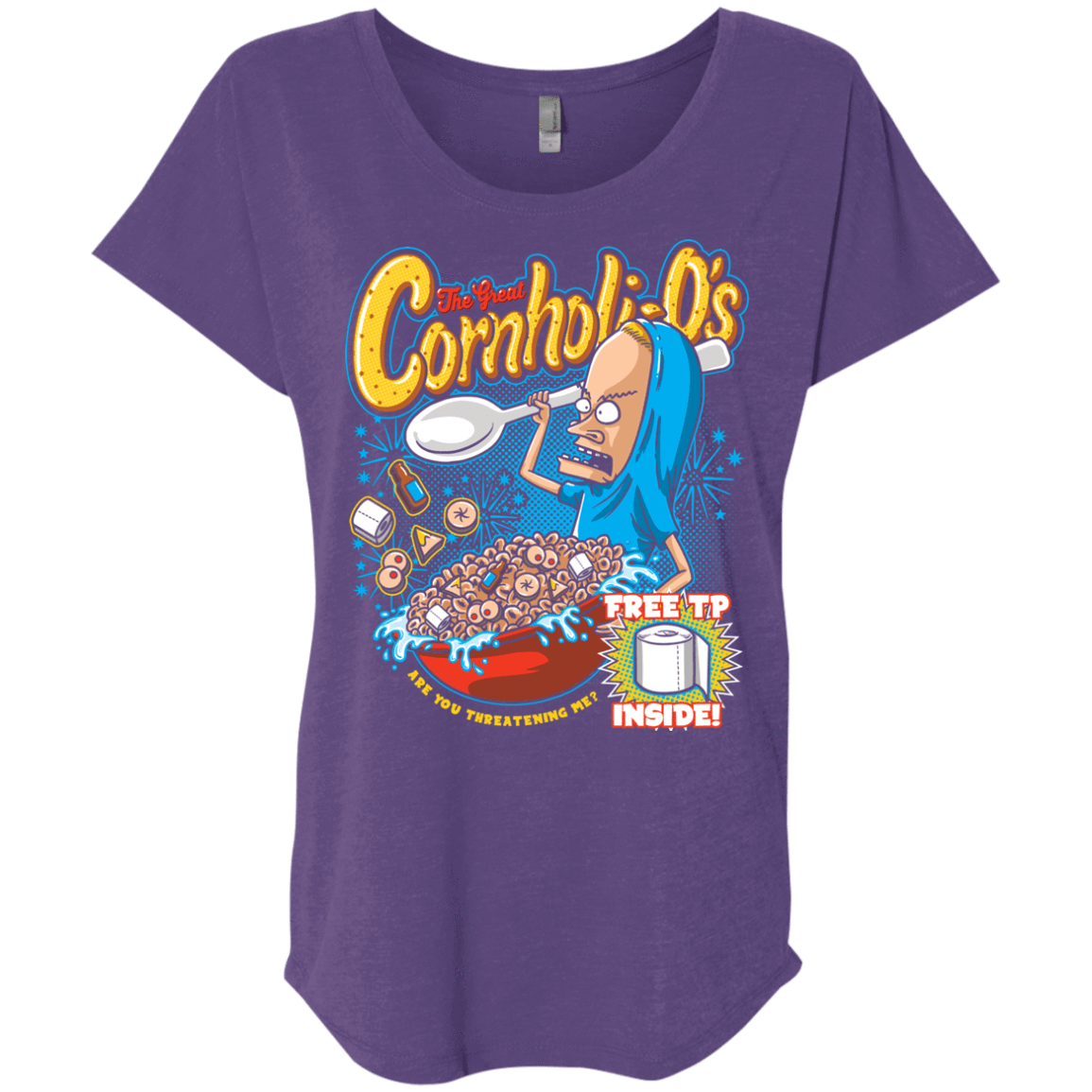 T-Shirts Purple Rush / X-Small Cornholi-O's Triblend Dolman Sleeve