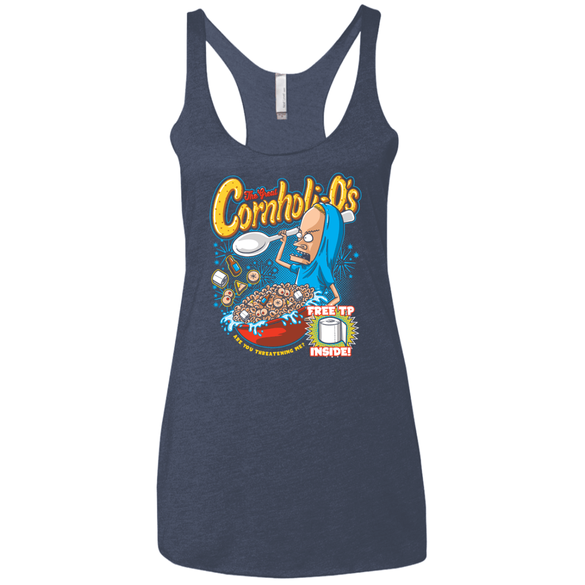 T-Shirts Vintage Navy / X-Small Cornholi-O's Women's Triblend Racerback Tank