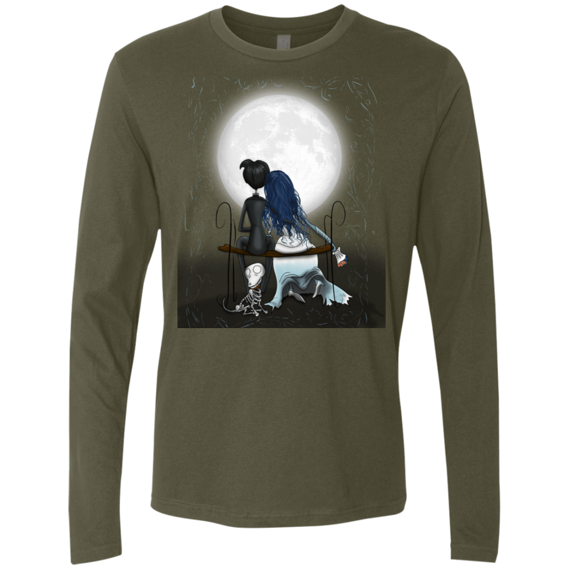 T-Shirts Military Green / S Corpse Bride Love Men's Premium Long Sleeve
