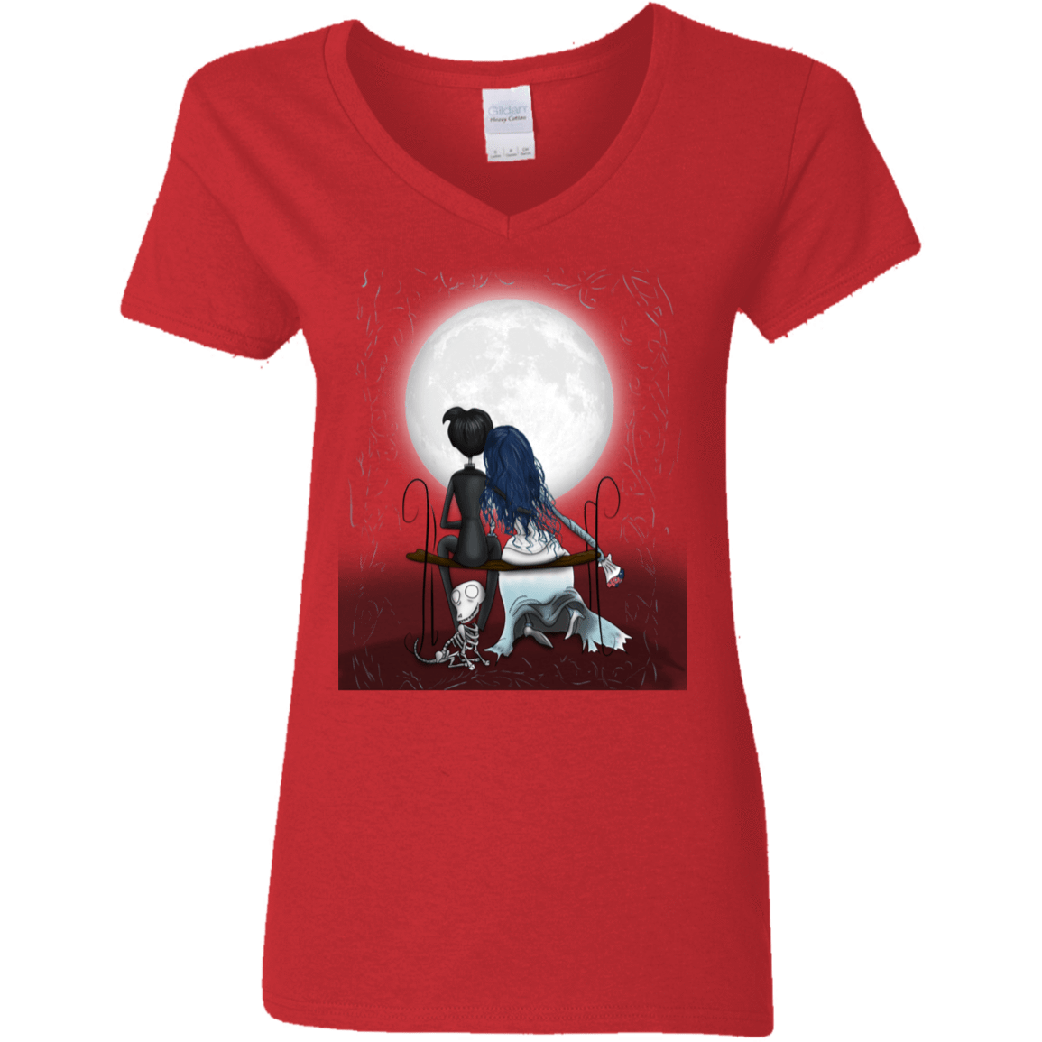 T-Shirts Red / S Corpse Bride Love Women's V-Neck T-Shirt