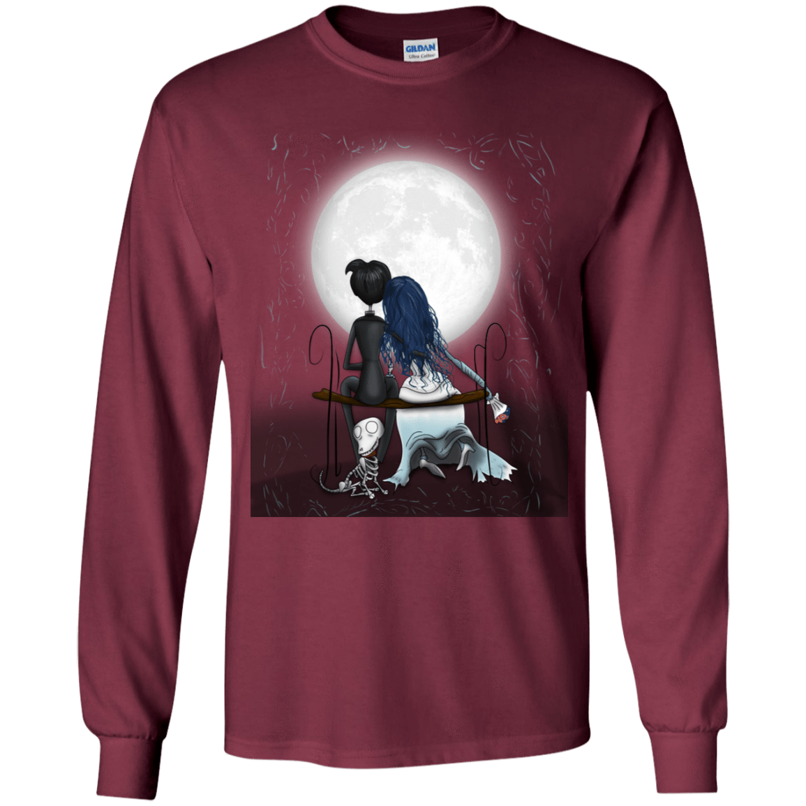 T-Shirts Maroon / YS Corpse Bride Love Youth Long Sleeve T-Shirt