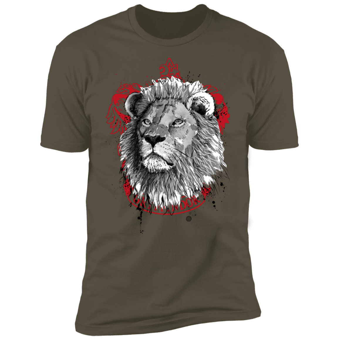 T-Shirts Military Green / S Courage and Determination sumi-e Men's Premium T-Shirt