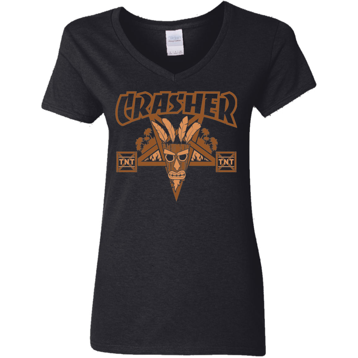 T-Shirts Black / S CRASHER Women's V-Neck T-Shirt