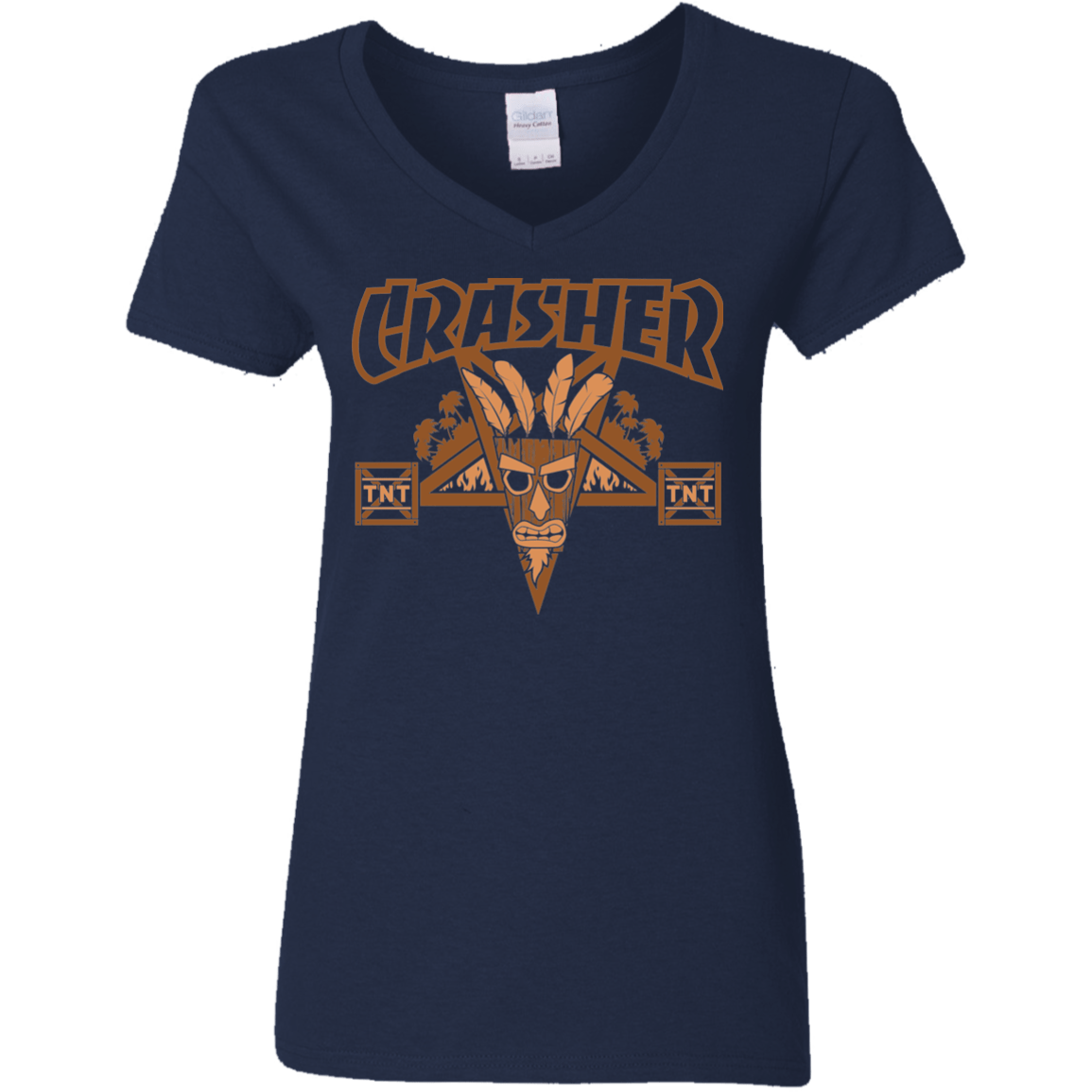 T-Shirts Navy / S CRASHER Women's V-Neck T-Shirt