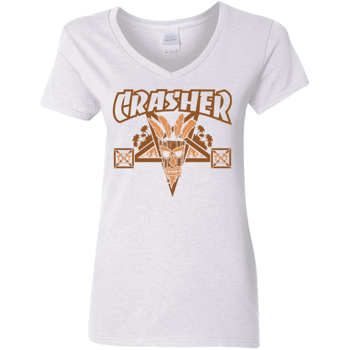 T-Shirts White / S CRASHER Women's V-Neck T-Shirt