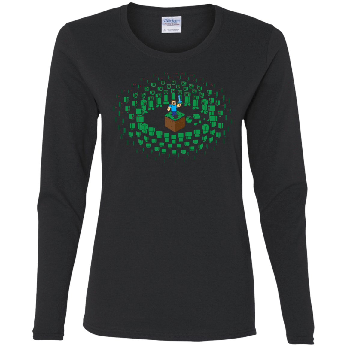 T-Shirts Black / S Creeper Mob Women's Long Sleeve T-Shirt