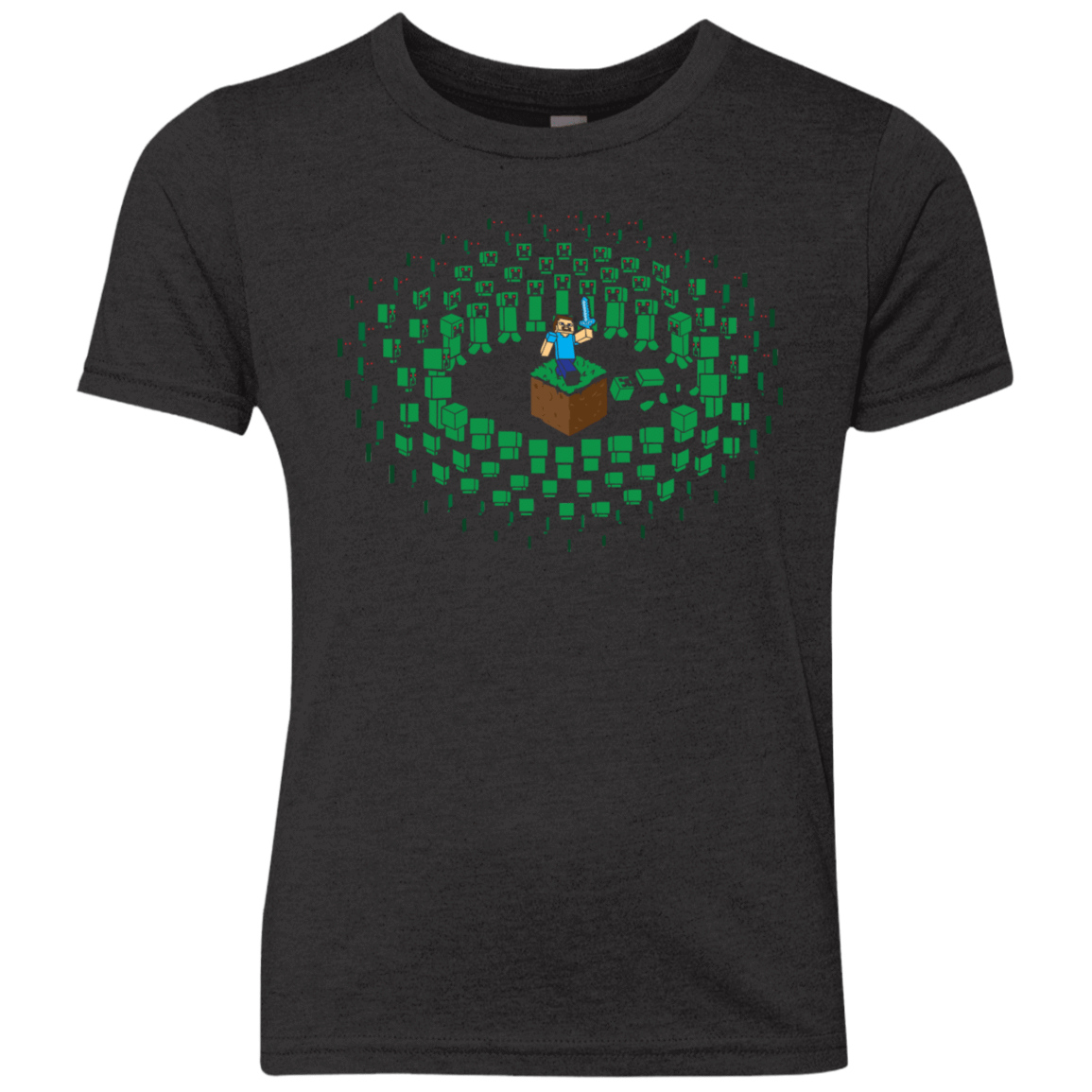 T-Shirts Vintage Black / YXS Creeper Mob Youth Triblend T-Shirt