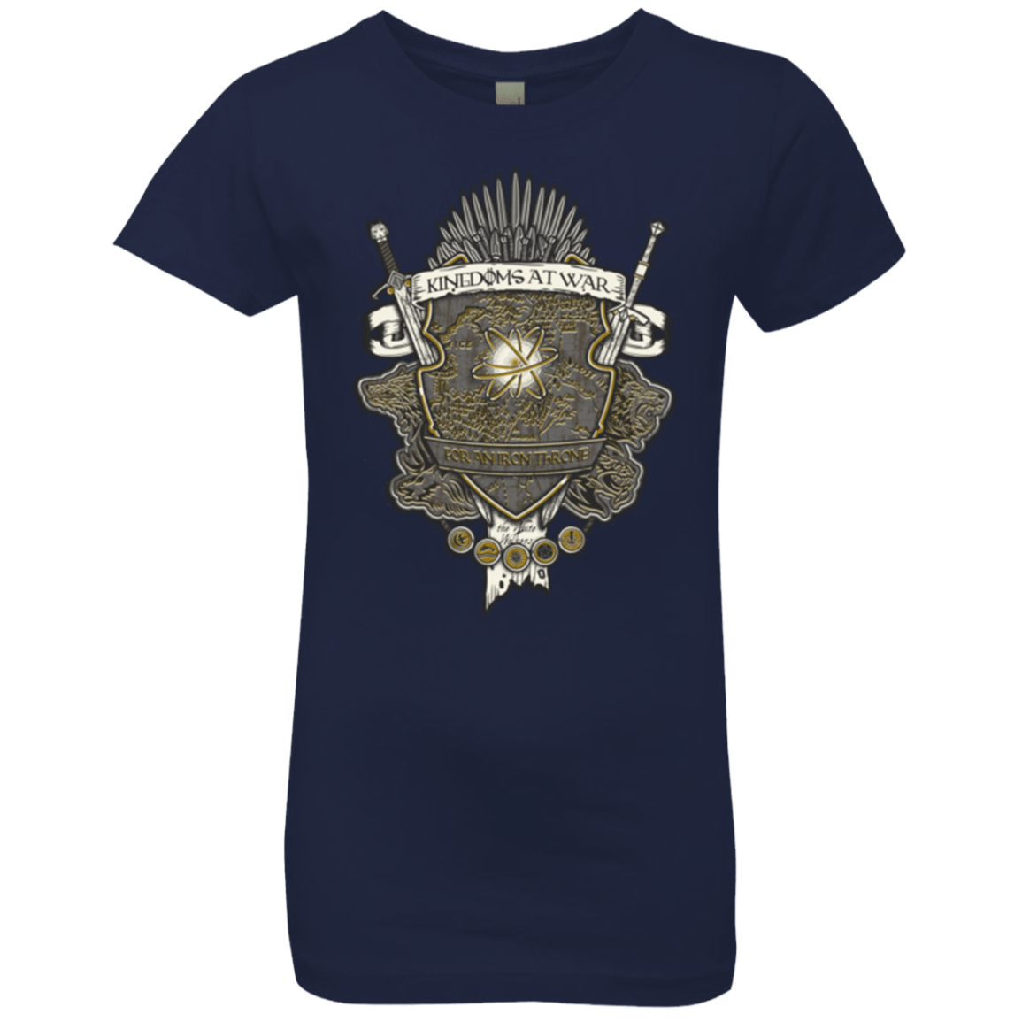 T-Shirts Midnight Navy / YXS Crest of Thrones Girls Premium T-Shirt