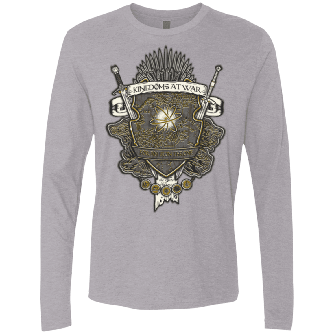 T-Shirts Heather Grey / Small Crest of Thrones Men's Premium Long Sleeve