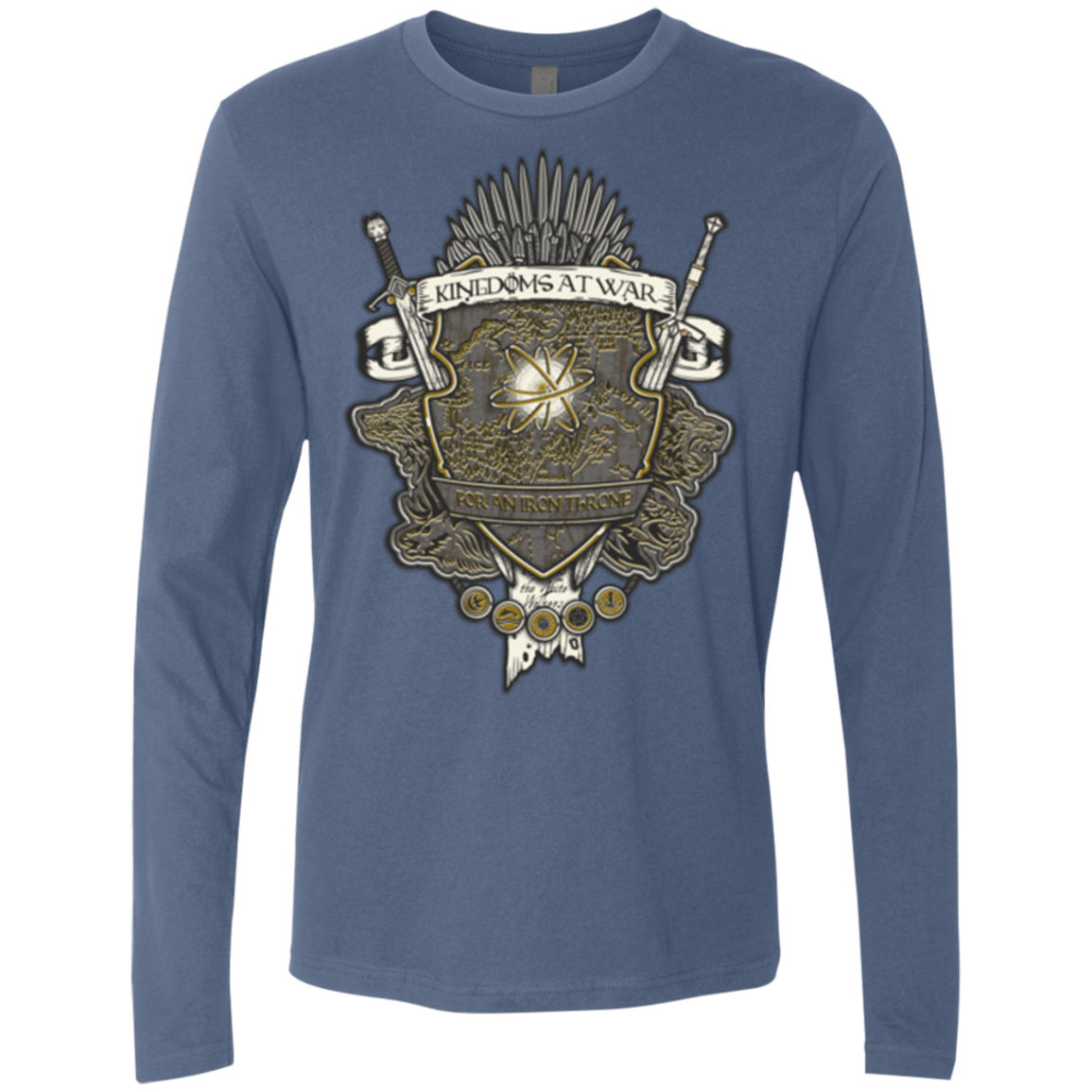 T-Shirts Indigo / Small Crest of Thrones Men's Premium Long Sleeve