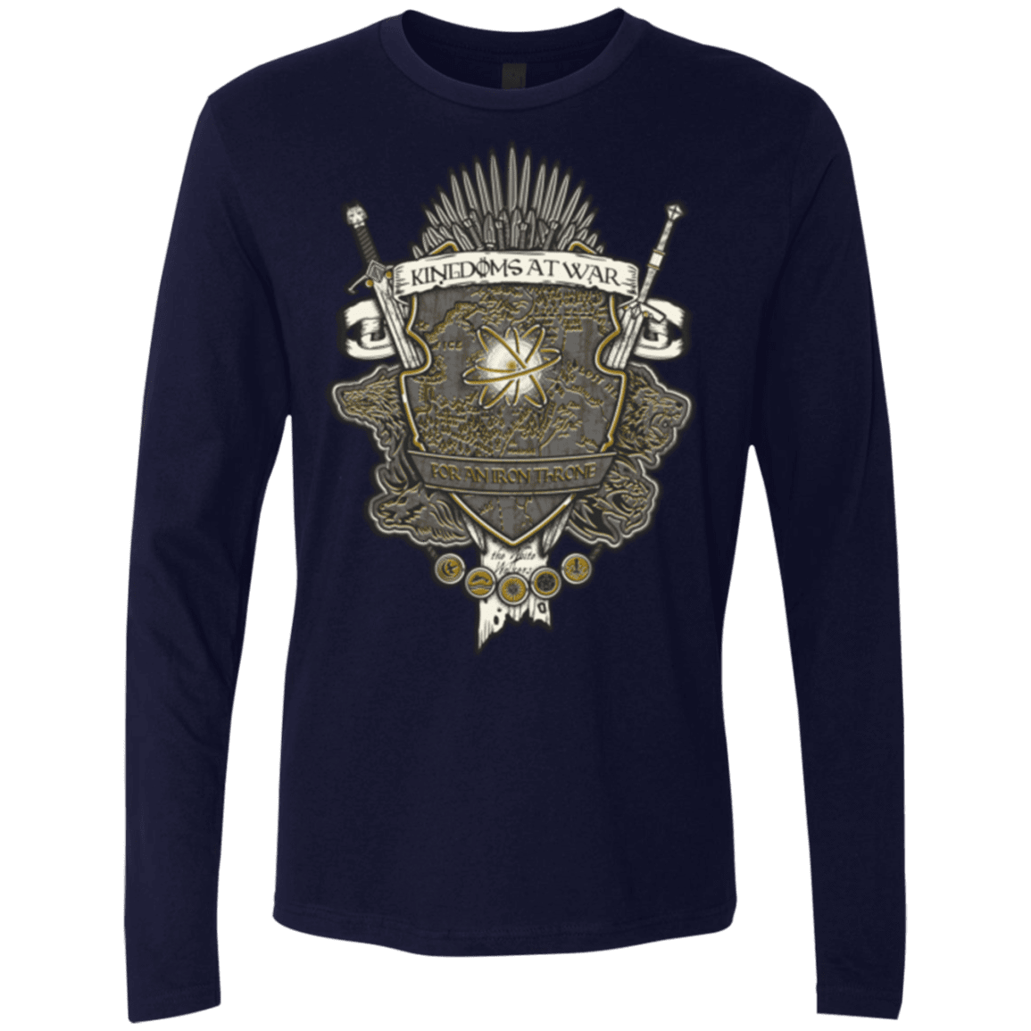 T-Shirts Midnight Navy / Small Crest of Thrones Men's Premium Long Sleeve
