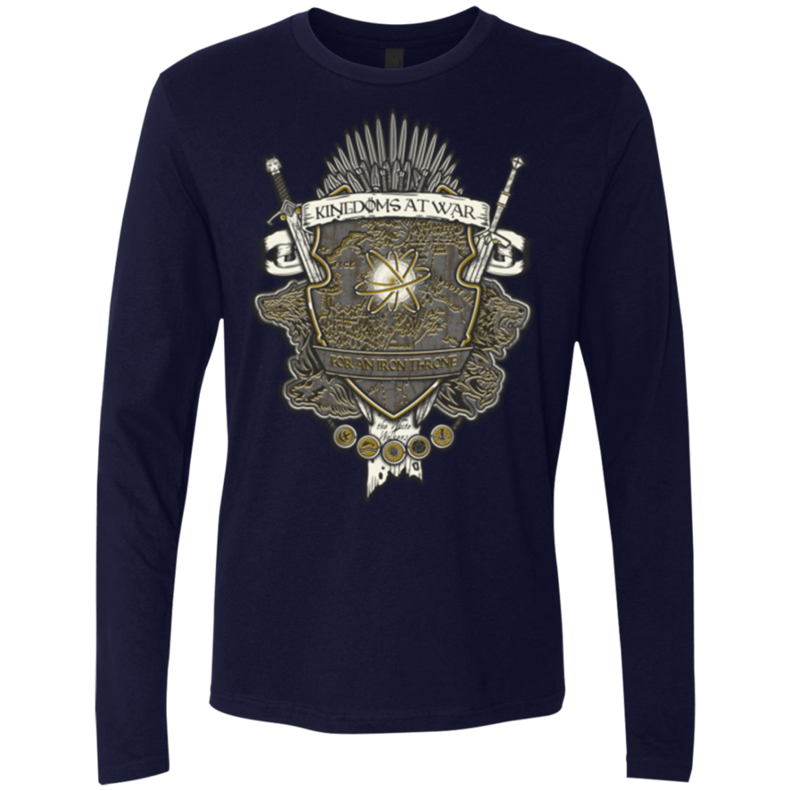 T-Shirts Midnight Navy / Small Crest of Thrones Men's Premium Long Sleeve