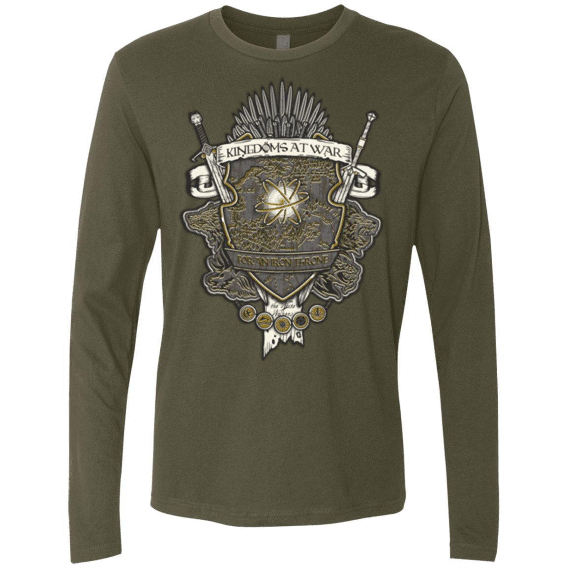 T-Shirts Military Green / Small Crest of Thrones Men's Premium Long Sleeve